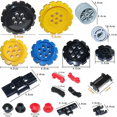Technische Teile Bausteine Gliederkette Tank Gürtel Spurräder LKW Auto Getriebe MOC Ziegel Spielzeug 3711 3873 88323 57520 57519 42529 Image