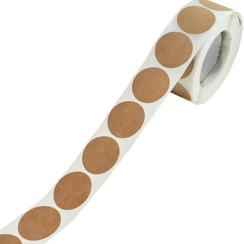 Kraftpapier-Aufkleber, leere Etiketten, handgefertigt, Briefpapier, Dekoration, Papier, Gewürzglas-Etikett, DIY-Umschlag, Siegelaufkleber, 500 Stück/Rolle Image