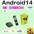 Android 14 T1 Smart TV Box Allwinner H313 8G+128GB ROM WiFi Doble (2.4G/5G) Bluetooth 5.4 YouTube Google Lettore multimediale vocale