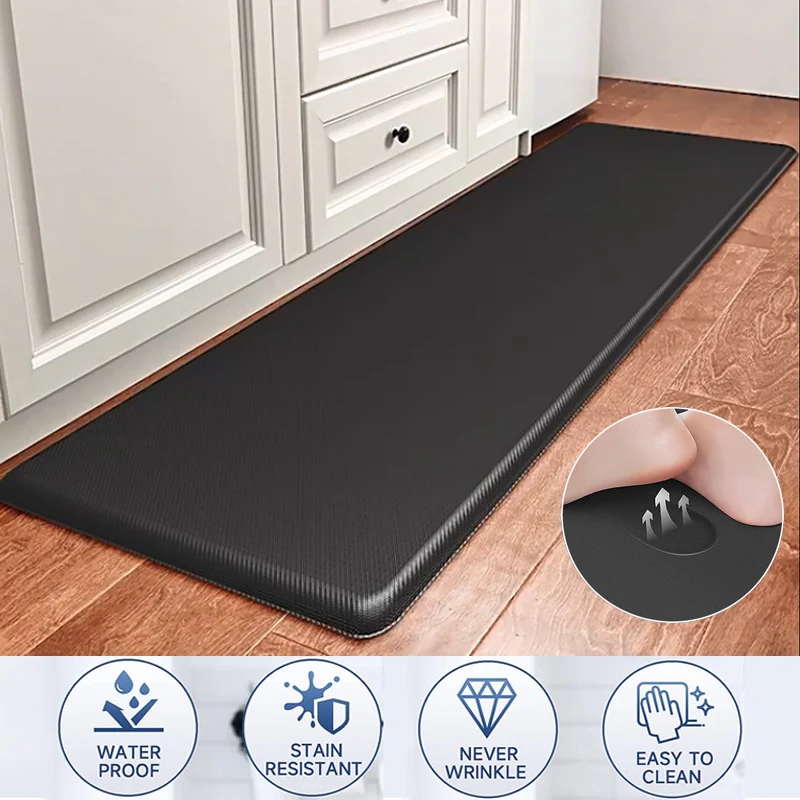 Thicken Kitchen Mats for Floor Kitchen Rug Standing Desk Non-Slip Waterproof Comfort Anti Fatigue Floor Mat for Home Kitchen