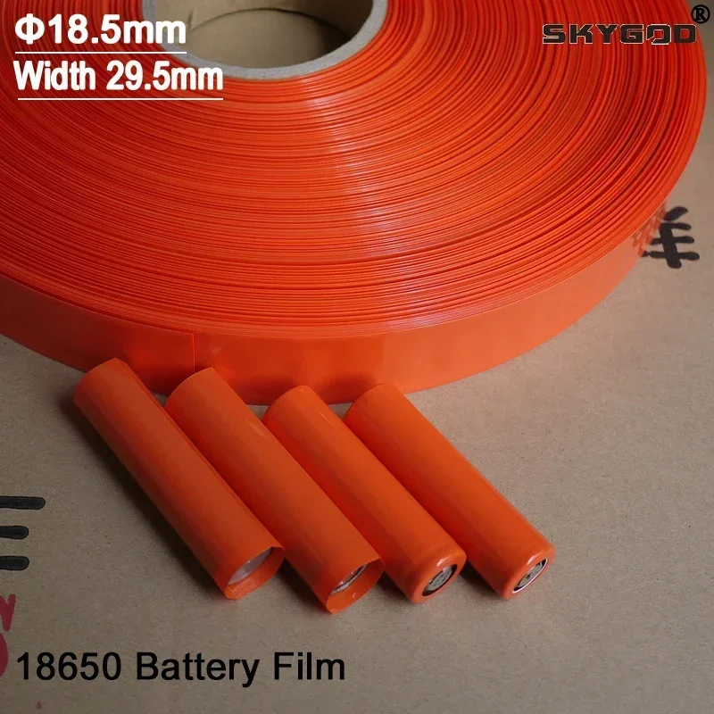 18650 Lipo-Batteriefolie, PVC-Wärmeschrumpfschlauch, vorgeschnittene Breite, 29,5 mm x 72 mm, isolierte Folie, Schutzhülle Image