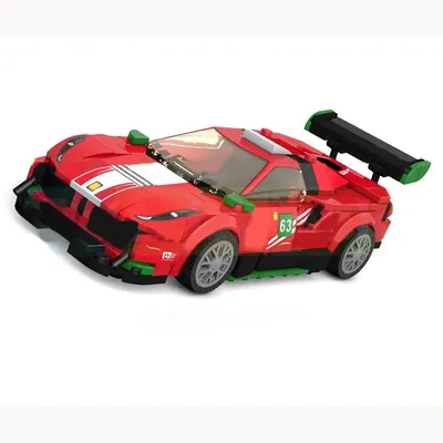 MOC-Speed Champions Italien GT2 Rennwagen-Kollektion, individuell zusammengebaute Bausteine, Lernspielzeug, Modell, Junge, Weihnachtsgeschenk Image