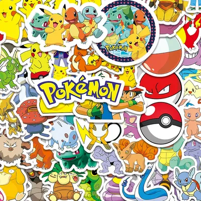 10/30/50/100 Stück Kawaii Pikachu Pokemon Aufkleber Anime Aufkleber für Kinder Spielzeug Laptop Scrapbook Gepäck PVC wasserdichte Aufkleberpackungen Image