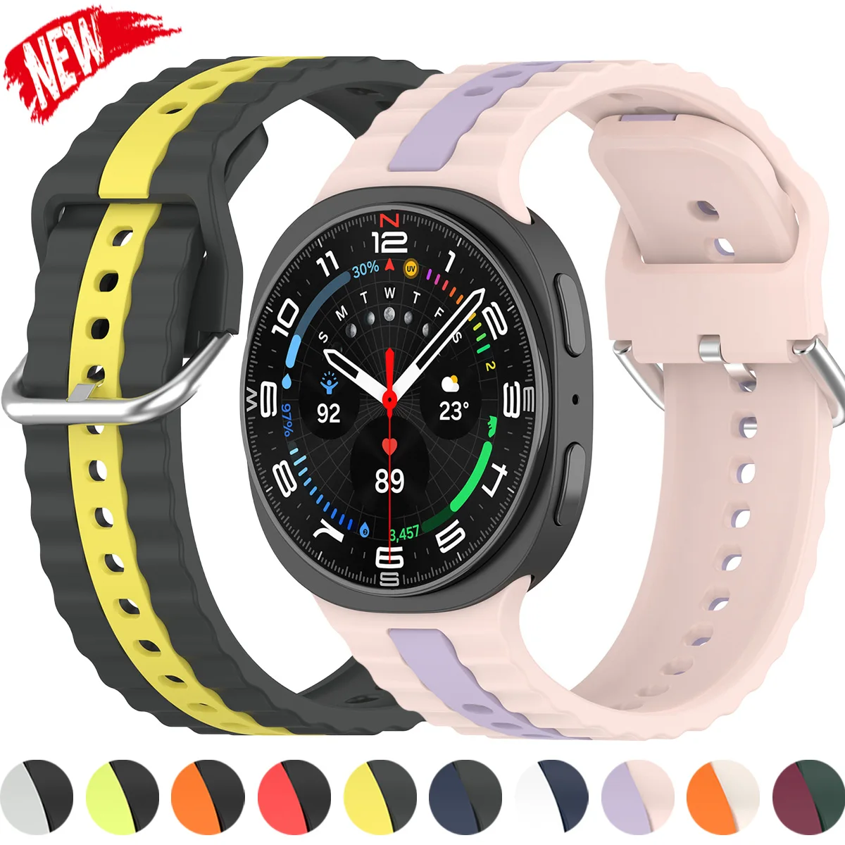 Sport-Silikonarmband für Samsung Galaxy Watch 8/8, klassisches, schnell atmungsaktives Armband für Galaxy Watch 8 40 44 mm, Zubehör Image
