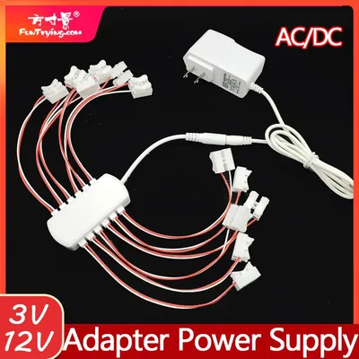 3 V/5 V/12 V AC/DC-Adapter-Netzteil mit 12 Anschlüssen, AU/EU/US/USB-Stecker, tragbarer Ausgangsleistung für Modelllampe/Eisenbahn/Zug-Layout