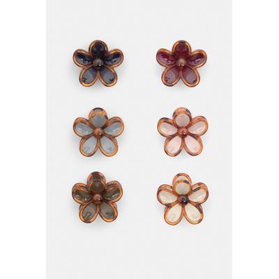 6-Pack Of Mini Flower Hair Clips