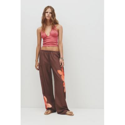 Loose-Fitting Floral Trousers