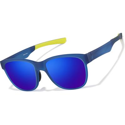 Zenni Sporty Square Glasses Blue Plastic Full Rim Frame