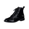 Schnürstiefelette PAUL GREEN "Paul Green Stiefelette Leder", Damen, Gr. 42, schwarz (schwarz lack), Leder, casual, Schuhe