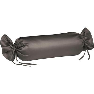 Nackenrollenbezug FLEURESSE "Colours", braun (espresso), B:15cm L:40cm, Mako-Satin, Obermaterial: 100% Baumwolle, Kissenbezüge, Mako Satin, glänzend, glatt, Premium Qualität Image