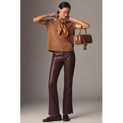 Siempre Faux-Leather High-Rise Flare Trousers