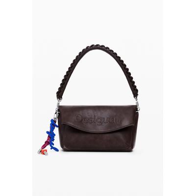 Medium faux suede bag with 3D logo