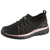 Slip-On Sneaker SKECHERS "GRACEFUL-PURECRUSH", Damen, Gr. 35, rosa (schwarz, roségoldfarben), Textil, Lederimitat, sportlich, Schuhe, Freizeitschuh mit elastischem Einstieg