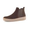 Chelseaboots GABOR, Damen, Gr. 36, braun (dunkelbraun), Veloursleder, unifarben, sportlich, Schuhe, Plateau, Stiefelette, Schlupfschuh mit dezenten Kontrastnähten