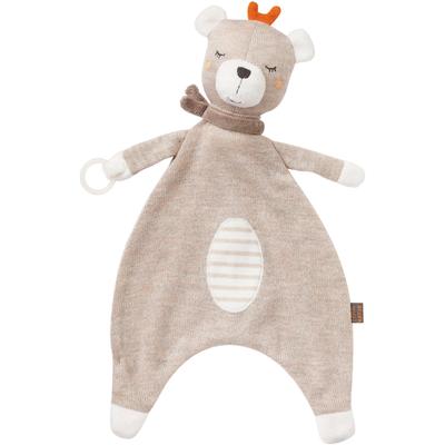 Kuscheltuch FEHN "fehnNATUR, Schmusetuch Teddy", Baby, braun, Baumwolle, Schnuffeltücher, mit Schnuller-Befestigung