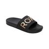 Sandale ROXY "Slippy Ii", Gr. 9(40), schwarz (schwarz, m gold), Obermaterial: 100% Synthetikmaterial / Futter: 100% Textil / Außensohle: 100% EVA, Schuhe