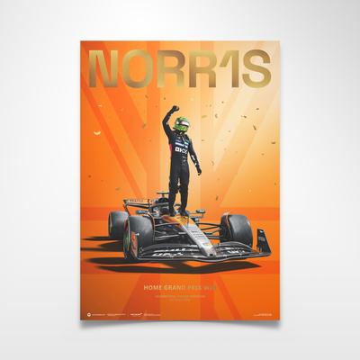 McLaren Lando Norris erster Heimsieg beim Grand Prix von Silverstone 2025 – Poster Image