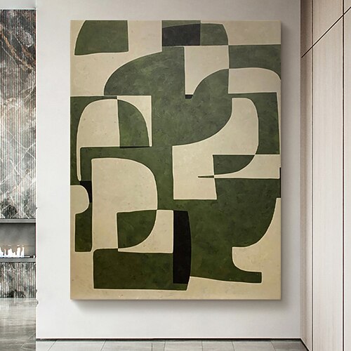 handgemachtes Ölgemälde Leinwand Wandkunst Dekoration moderne abstrakte geometrische Formen Wohnkultur gerollt rahmenloses ungedehntes Gemälde Image