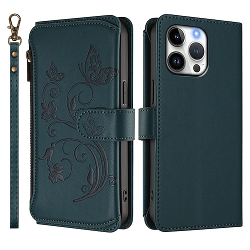 Handy Hülle Handyhüllen Für iPhone 17 Pro Max 17 Air 16 Pro Max Plus 16 15 14 Pro Max Plus 16e 13 Pro Max Mini 13 Mini Rückseite Mit Ständer Vollschutz Mit Handgelenkschlaufe Retro TPU PU-Leder Image