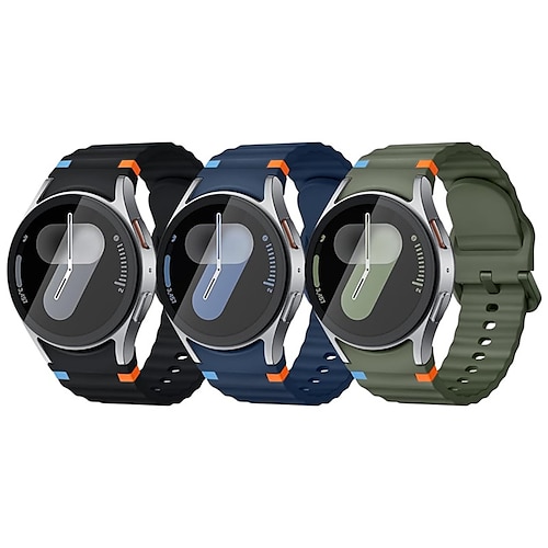 6er Pack Uhrenarmband für Samsung Galaxy Watch 7/6/5/4 40/44mm, Watch 5 Pro 45mm, Watch 6 Classic 43/47mm, Watch 4 Classic 42/46mm Silikon Ersatz Gurt Niedlich Sportarmband Armband Image
