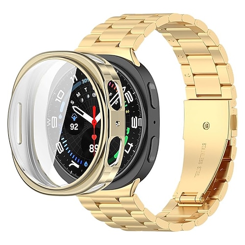 Uhrenarmband für Samsung Galaxy Uhr 8 40/44mm Watch 8 Classic 46 mm Ultra ansehen Edelstahl Ersatz Gurt Schnalle aus Edelstahl Sportarmband Geschäftsband Armband Image