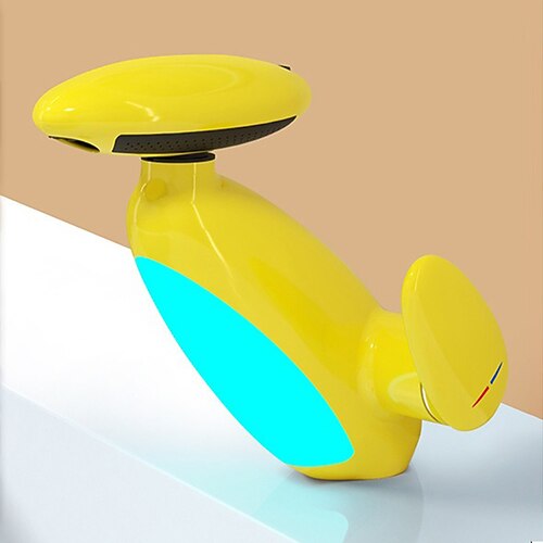 LED-Waschbeckenarmatur, Badezimmerarmatur mit abnehmbarer Brause, 4-in-1 modern, Einloch-Badarmatur, LED-Licht, Springbrunnenhahn Image