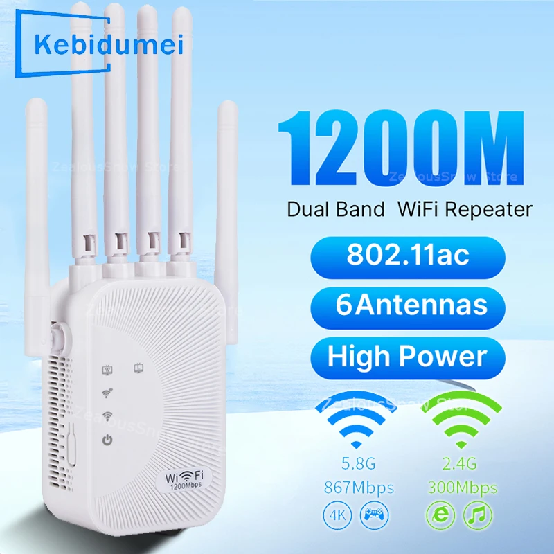 Ripetitore WiFi wireless 1200Mbps Estensore di portata WIFI 2.4G 5G Ripetitore di segnale WiFi dual-band Router amplificatore WiFi di rete 802.11ac