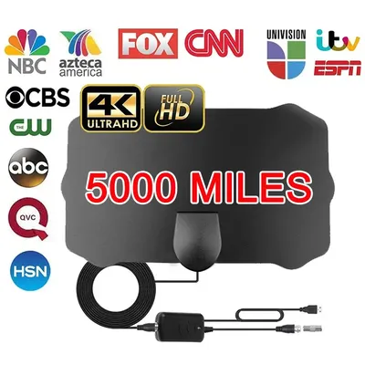 5000 Meilen HD 8K 4K 1080P Digitale TV-Antenne für den Innenbereich 25 dB HDTV-Antenne DVB-T DVB-T2-Kabel-TV-Antenne UHF VHF DTV-TV-Antennen Antenne