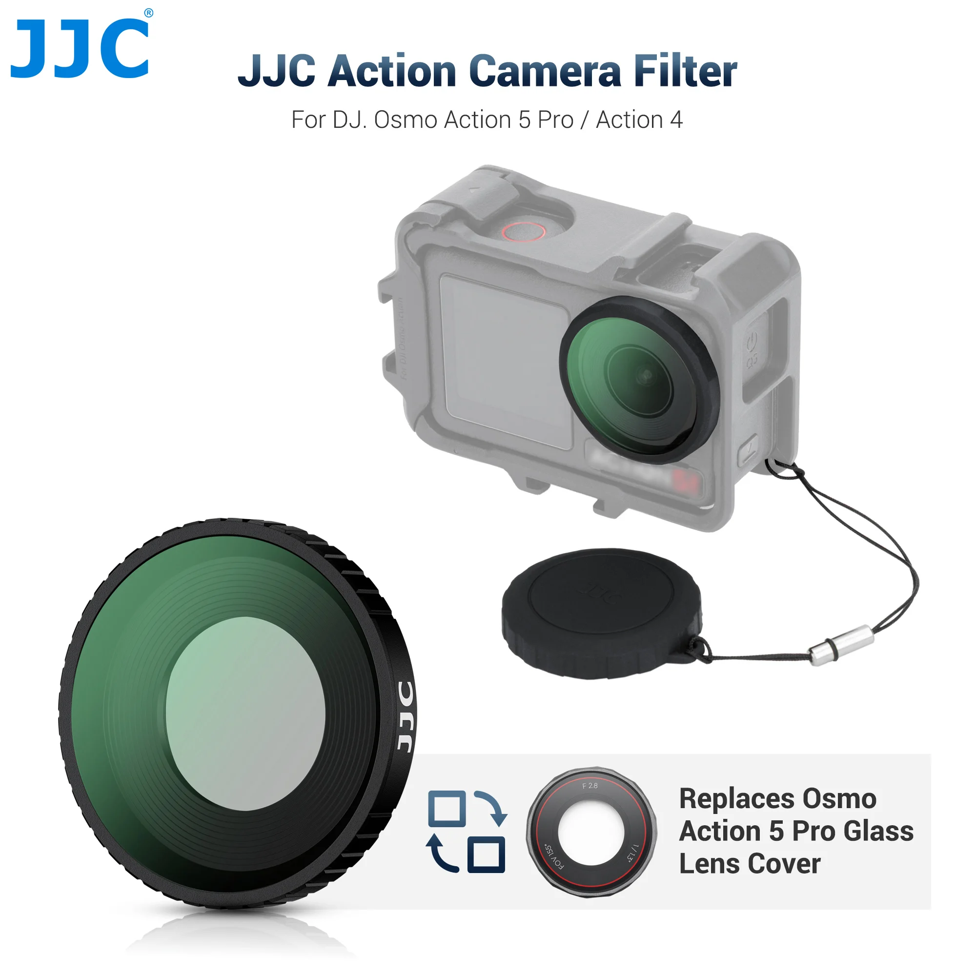 JJC Objektivdeckel und UV-Filter für DJI Osmo Action 5 Pro 4 Zubehör UV-Filter Schutzabdeckung Action 5 Pro 4 Zubehör Image