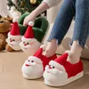 Weihnachten frauen Hausschuhe Hause Flauschigen Casual Winter Luxus Design Frau Schuhe Indoor Fuzzy Pelz Rutschen Santa Claus Stiefel Weibliche