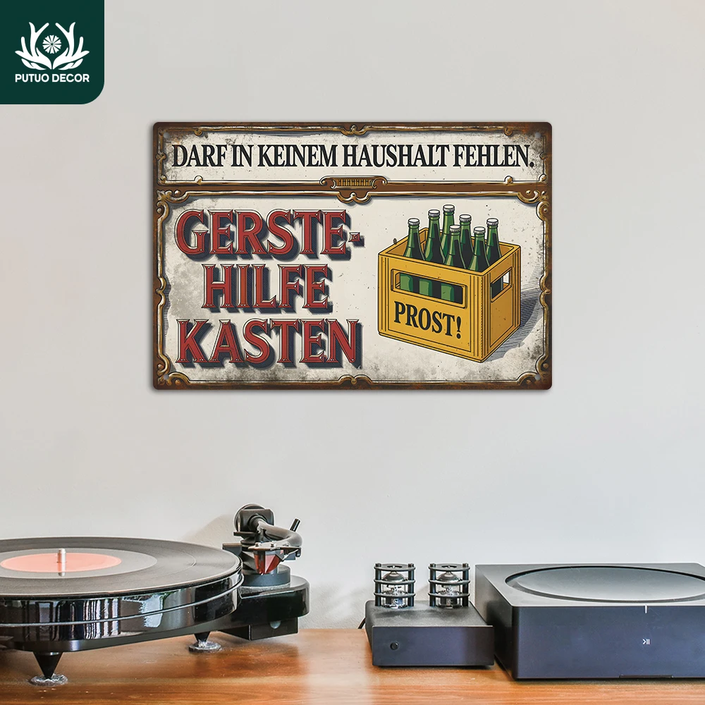 Putuo Decor 1 Stück deutsches Vintage-Metallblechschild, Wandkunst-Dekor für Zuhause, Bauernhaus, Bar, Kneipe, Club, Männerhöhle, Geschenk Image