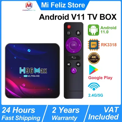 Android tv box h96 max v11, android 11,0 set-top box 4k, 4g 64gb 2g 16gb rk3318 quad-core, wifi 2,4g/5g, smart IPTV Android Box