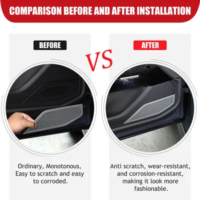 Stainless Steel Silver For BMW 7 Series G70 2023 2024 Car Door Speaker Network Cover Decoration Stickers Accessories