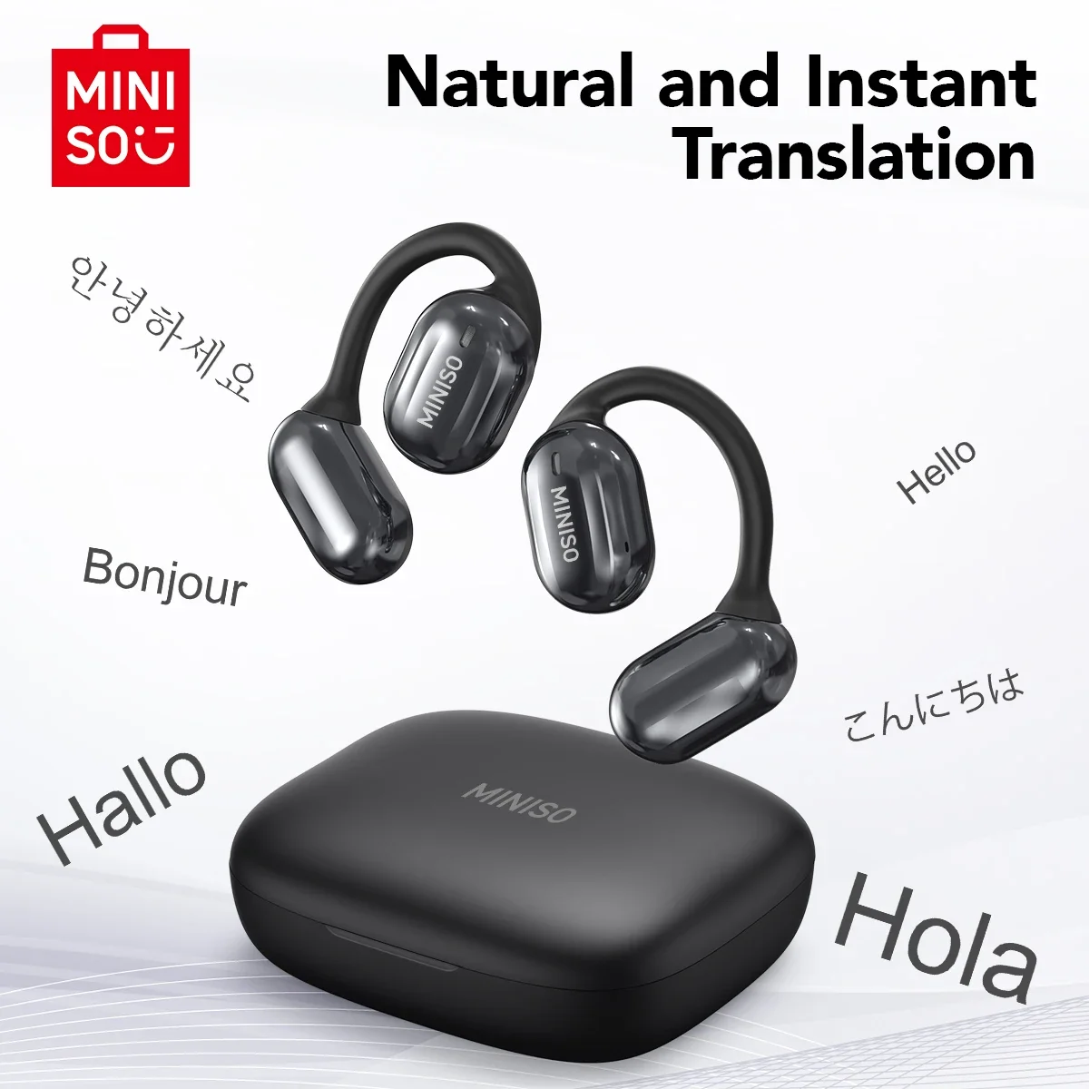 Übersetzer-Kopfhörer MINISO MS162 Face-to-Face-Übersetzung Bluetooth-Kopfhörer Drahtlose Kopfhörer Büro Reisen, ASMR Headset APP Image