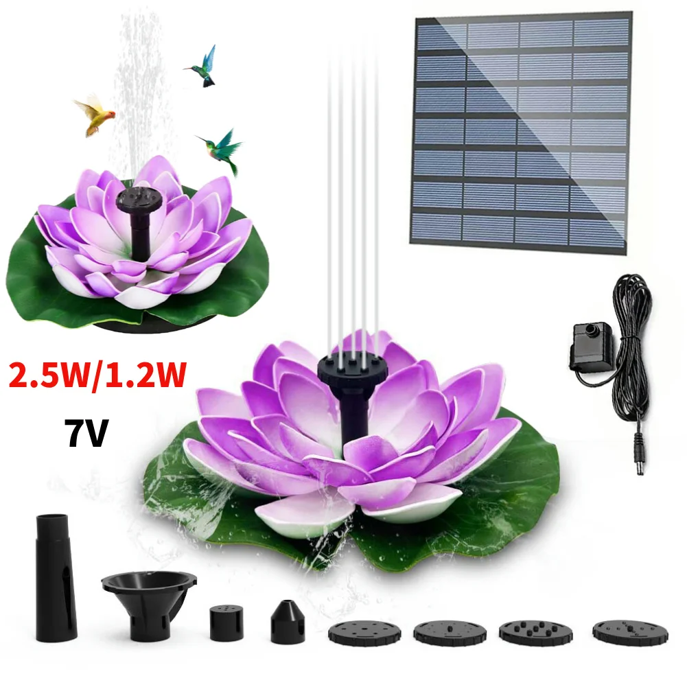 Lotus form solar betriebene schwimmende Teich dekoration Leben bis zu 20000 Stunden Garten brunnen Vogel bad brunnen für Garten dekor