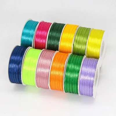 100yards 3MM Double Sided Satin Ribbon DIY Handmade Gift Wrapping Christmas Wedding Decorations Clothing Accessories ribbons