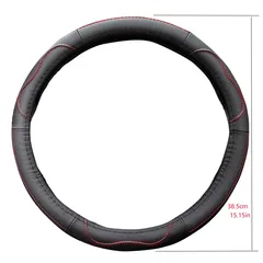 Leather Steering Wheel Cover for All Seasons - Anti-Slip Universal Car Steering Wheel Cover Leather Car Steering Wheel Protector