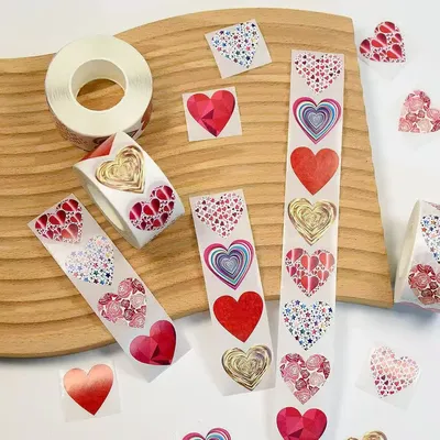 500 Stück/Rolle, lebendige niedliche Muster-Aufkleber, 2,5 cm, DIY-Abziehbilder, Dekor, Verwendung zum Schmücken von Geschenken, Notebook, Wasserkocher, Telefon-Siegeletiketten Image