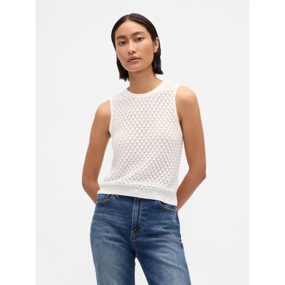 Gap White Lightweight Soft Touch Crop Sleeveless Vest