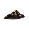 Pantolette STEVE MADDEN "STEVE MADDEN Pantoletten Leder", Damen, Gr. 38, schwarz, Leder, casual, Schuhe