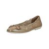 Ballerina TAMARIS "Tamaris Ballerinas Leder", Damen, Gr. 38, gold (hellgold), Leder, casual, Schuhe