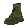 Schnürstiefelette STEVE MADDEN "STEVE MADDEN Stiefelette Leder", Damen, Gr. 38, grün (olive), Leder, casual, Schuhe