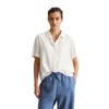 Kurzarmbluse MARC O'POLO DENIM "aus fließender Viskose", Damen, Gr. S, weiß (silky weiß), Obermaterial: 100% Viskose, unifarben, relaxed fit bauchfrei, Kurzarm, Blusen