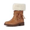 Stiefel GEOX "Geox Stiefel Lederimitat/Textil", Kinder, Gr. 28, braun (camel), Lederimitat, Textil, casual, Schuhe