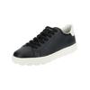 Sneaker GEOX "Geox Sneaker Leder", Damen, Gr. 39, schwarz (schwarz, weiß), Leder, casual, Schuhe