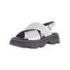 Riemchensandale GABOR COMFORT "Gabor Comfort Sandalen Leder", Damen, Gr. 37,5, silber, Leder, casual, Schuhe
