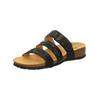 Pantolette THINK "Think Pantoletten Leder", Damen, Gr. 38, schwarz kombi, Leder, casual, Schuhe