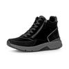 Sneaker GABOR ROLLINGSOFT, Damen, Gr. 41, grau (schwarz, anthrazit), Ziegenveloursleder, Nubukleder, sportlich, Schuhe, Sneakerboots, Schnürboots mit Wechselfußbett
