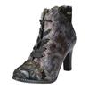 High-Heel-Stiefelette LAURA VITA "LAURA VITA Stiefelette Leder/Textil", Damen, Gr. 38, schwarz, Leder, Textil, casual, Schuhe
