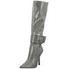 High-Heel-Stiefel STEVE MADDEN "STEVE MADDEN Stiefel Lederimitat", Damen, Gr. 41, silber, Lederimitat, casual, Schuhe